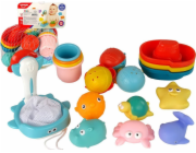 LeanToys Sada do koupele Sea Toys Podběrák Loď 17 dílů