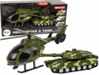 LeanToys Vojenská sada Tank Třecí pohon Vrtulník