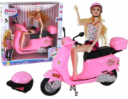 LeanToys Sada panenek Pink Scooter s pohyblivými částmi