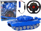 LeanToys Dálkově ovládaný R/C tank, světla, zvuk modře 1:...
