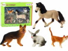 LeanToys Sada figurek - domácí mazlíčci, kůň, pes, králík...