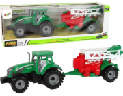 LeanToys Zelený farmářský traktor s červeno-zeleným třecím pohonem postřikovače