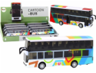 LeanToys Dvoupatrový motorizovaný kovový autobus s barevn...