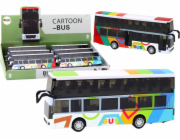 LeanToys Dvoupatrový motorizovaný kovový autobus s barevnými světly a zvuky