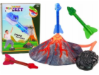 LeanToys Herní sada s nastavitelným raketometem a dinosau...