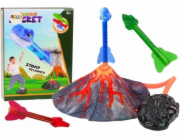 LeanToys Herní sada s nastavitelným raketometem a dinosaury a sopkou