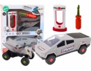 LeanToys Sada Moderní auto se čtyřkolkou pro kutily, šedá