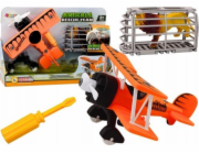 LeanToys Klec pro přepravu zvířat Plane Lehké letadlo Lev Odšroubovatelná oranžová
