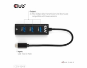 Club3D Dokovací stanice USB-C 4v1, 3xUSB, 1xRJ45, černá
