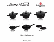 Sada nádobí s titanovým povrchem 10 ks Matte Black Collection BH-8197