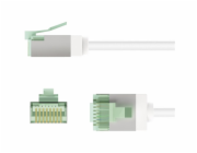 Goobay Ultraflexibilní tenký patch kabel Cat.8.1, U/FTP (bílý, 2 metry, extra krátké konektory)