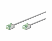 Goobay Ultraflexibilní patch kabel Cat.8.1, tenký, U/FTP (šedý, 0,5 metru, extra krátký konektor)