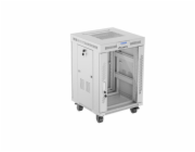 Lanberg Standing Rack instalační skříňka 19 15U 600x600 šedé skleněné dveře Lanberg LCD (ploché balení)