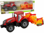 LeanToys Traktor s kultivátorem, třecí pohon, červený