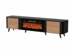 Cama Volare RTV skříňka 200 x 39 x 49 cm černá/ořech + krb