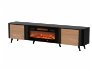 Cama Volare RTV skříňka 200 x 39 x 49 cm černá/ořech + krb