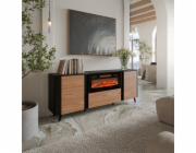Cama Komoda Volare 200 x 39 x 75 cm černá/ořech + krb