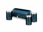 Chlebník a sada dóz 4 ks Aquamarine Metallic Line BH-6734
