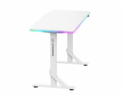ULTRADESK IRON WHITE herní stůl, 132,5x60,5 cm, 71-81 cm, mechanické nastavení výšky