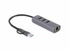 DeLOCK 3portový USB Hub 5 Gbps + Gigabit LAN s USB Type-C...