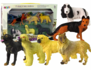 TRITON Sada figurek LeanToys 6 psích figurek Figurka psa Čistokrevní psi