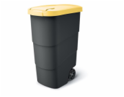 Popelnice Prosperplast Wheeler 90 l antracit se žlutým víkem