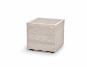 Květináč Prosperplast MADERA SQUARE eco wood 38,5 cm bílý eco