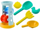 LeanToys Sada hraček do písku - mlýnek, hrábě, lopata, fo...
