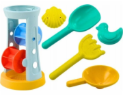 LeanToys Sada hraček do písku - mlýnek, hrábě, lopata, formy LEAN Toys