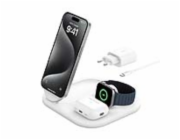 Belkin BOOST CHARGE Qi2 15W 3v1 Magnetický nabíjecí stojan, skládací, bílá