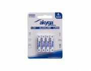 Akyga alkalická baterie AAA LR03 Zn-MnO2, 1.5V/1300mAh, blister 4x