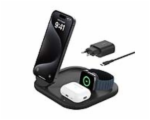 Belkin Boost Charge 3-in-1 Magnetic Foldable Wireless Charger with Qi2 15W + 36W Charger - Black