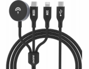 Dudao Nabíjecí kabel Apple Watch Dudao A12Max+ PD 100W 3v1: USB-C Lightning 1,2 m - černý
