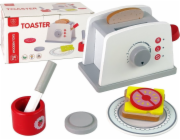 LeanToys Dřevěný toustovač, příslušenství k snídani, knoflík pro děti, LEAN Toys