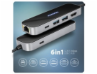 AXAGON HMC-6GLN, USB 5Gbps hub, 2x USB-A, USB-C, HDMI 4k/...