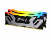 Kingston FURY Renegade RGB - DDR5 - sada - 48 GB: 2 x 24 GB - DIMM 288-pin - 4200 MT/s / PC5-67200 - CL40 - 1.45 V - bez vyrovnávací paměti - on-die ECC - černá a stříbrná