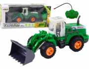 LeanToys Green LEAN Toys Dálkově ovládaný RC nakladač/rypadlo se zvedacím ramenem