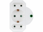 REV Plug Adapter 3-fold  with Surge Protection, white