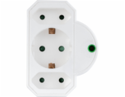 REV Plug Adapter 3-fold  with Surge Protection, white