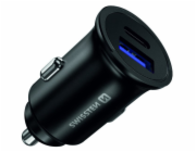 Swissten cl adaptér power delivery usb-c + quick charge 3.0 36w metal černý
