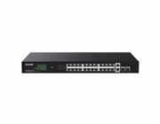 Tenda TEG1128P-24-410W PoE+ Gigabit switch 24x 1Gb/s PoE+ 802.3af/at + 2x SFP + 2x RJ45, 370W, Rack