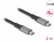 Delock USB 40 Gbps kabel USB Type-C™ samec na samec PD 3.1 240 W E-Marker 2 m šedá kovová