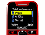 EVOLVEO EasyPhone, mobilní telefon pro seniory s nabíjecím stojánkem, červená