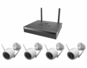 Kamerový set Ezviz H3C 2K+ Wi-Fi KIT IP venkovní, bullet, 4Mpix, 1x NVR CS-X5S-R100-8W/ 4x IP kam. H3C 2K+, HDMI/ VGA/ W