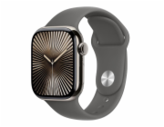 Apple Watch Series 10 GPS + Cellular 46mm Prírodný titán s kamenno sivým športovým remienkom - M/L