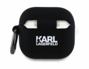 Karl Lagerfeld KLA4RUNCHK silikonový kryt na AirPods 4 černý/černý s 3D Choupette Head