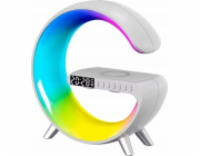 4kom.pl ECOBOX LED NOČNÍ LAMPA QI INDUKTIVNÍ NABÍJEČKA REPRODUKTOR HODINY BUDÍK RGB VELKÁ