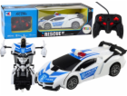 LeanToys R/C policejní auto 2v1 auto robot zvuky světla