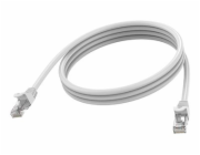 Vision - Patch kabel - RJ-45 (M) do RJ-45 (M) - 1 m - 6.2 mm - STP - CAT 6a - lisovaný, provedení bez hrbolku - bílá