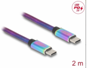 Delock - USB kabel - USB-C (M) do USB-C (M) - USB 2.0 - 20 V - 3 A - 2 m - USB Power Delivery (60W), podpora Power Delivery 3.0 - duhová
